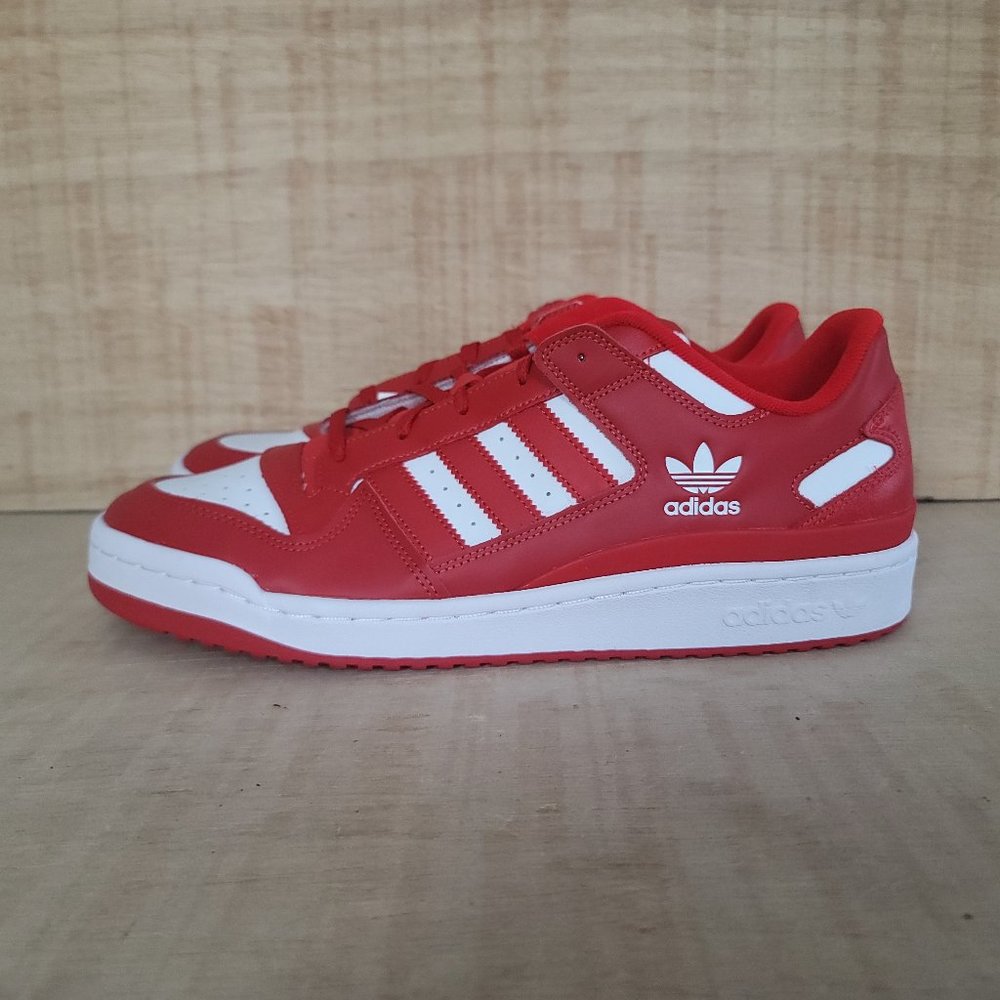 Adidas Men's Forum Low CL Scarlet Red White Shoes HQ1495
